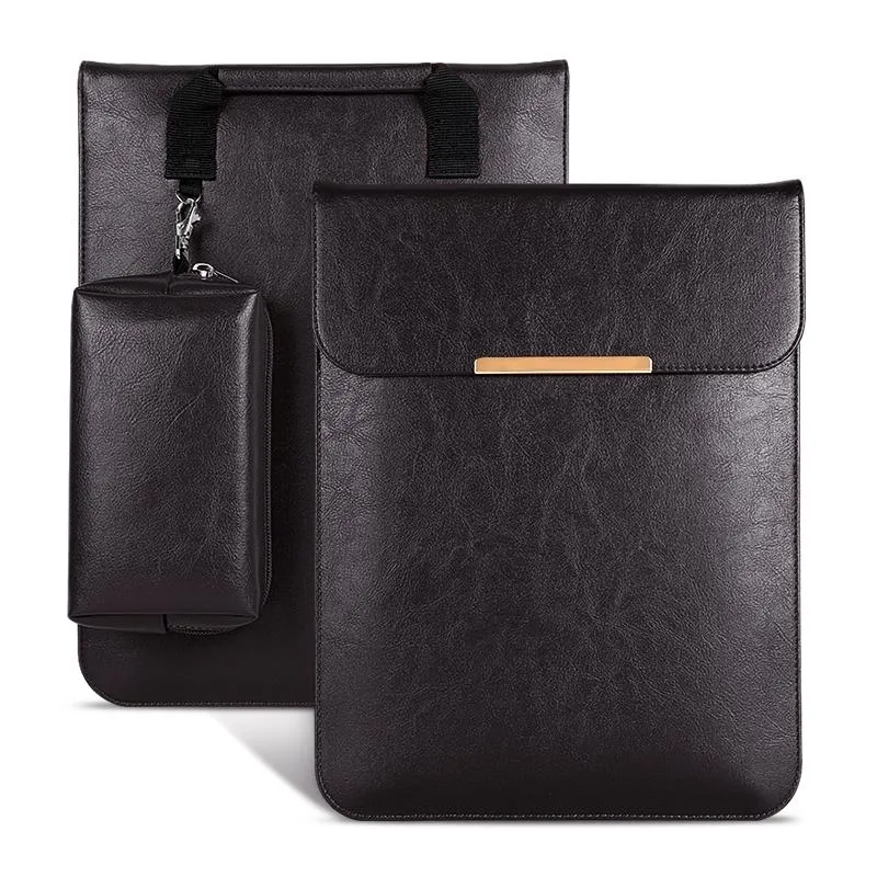 13.3 2-In-1 Laptop Sleeve With Mouse Storage In Pu Leather