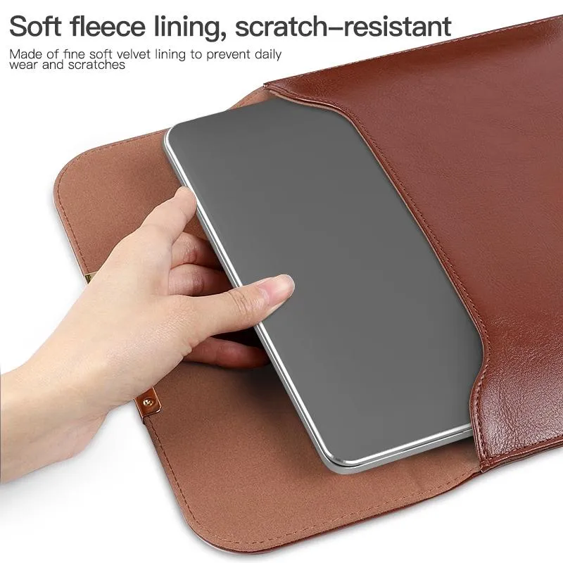 13.3 2-In-1 Laptop Sleeve With Mouse Storage In Pu Leather
