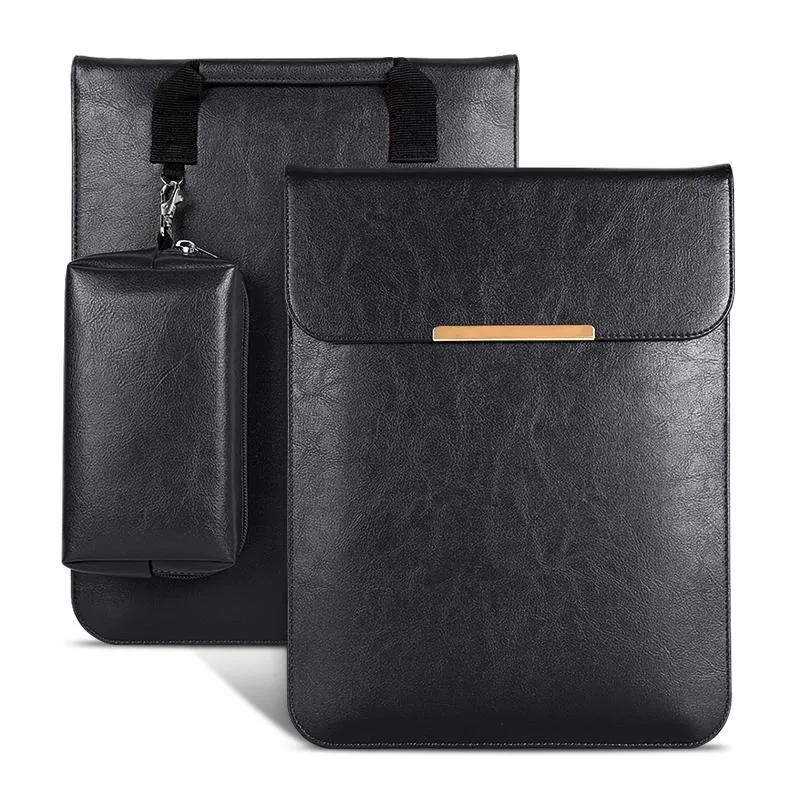 13.3 2-In-1 Laptop Sleeve With Mouse Storage In Pu Leather