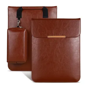 13.3 2-In-1 Laptop Sleeve With Mouse Storage In Pu Leather
