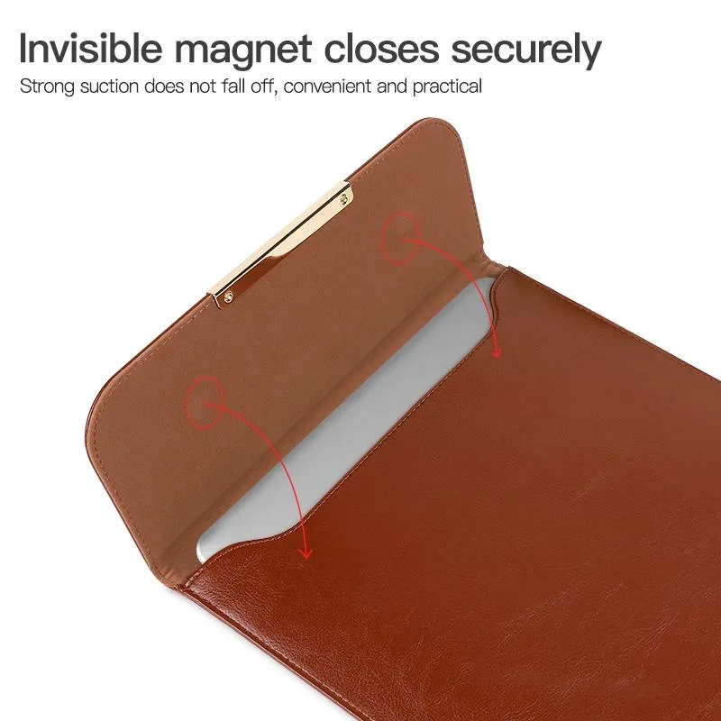 13.3 2-In-1 Laptop Sleeve With Mouse Storage In Pu Leather