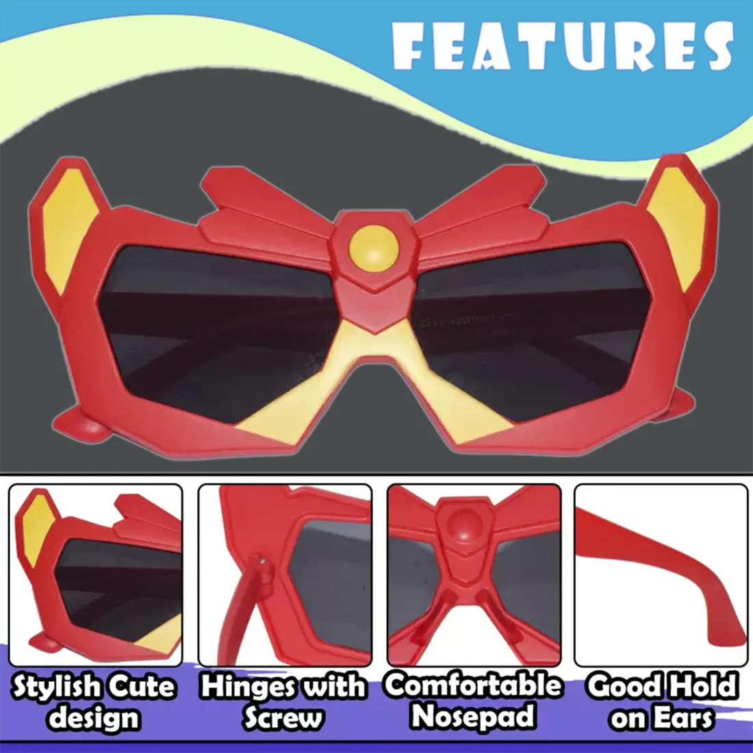 Babymoon Action Baby Boys Unisex Kids Sunglasses for Boys With Case | Red