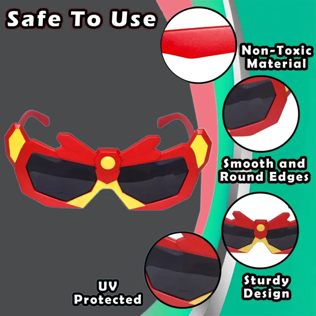 Babymoon Action Baby Boys Unisex Kids Sunglasses for Boys With Case | Red