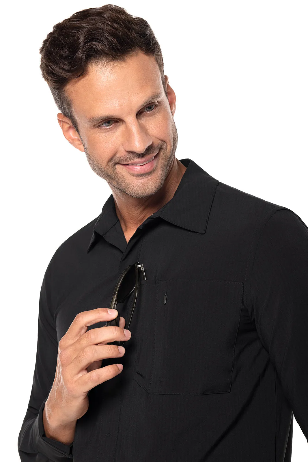 Men's Fiera Smart Shirt | Black Shadow Stripe