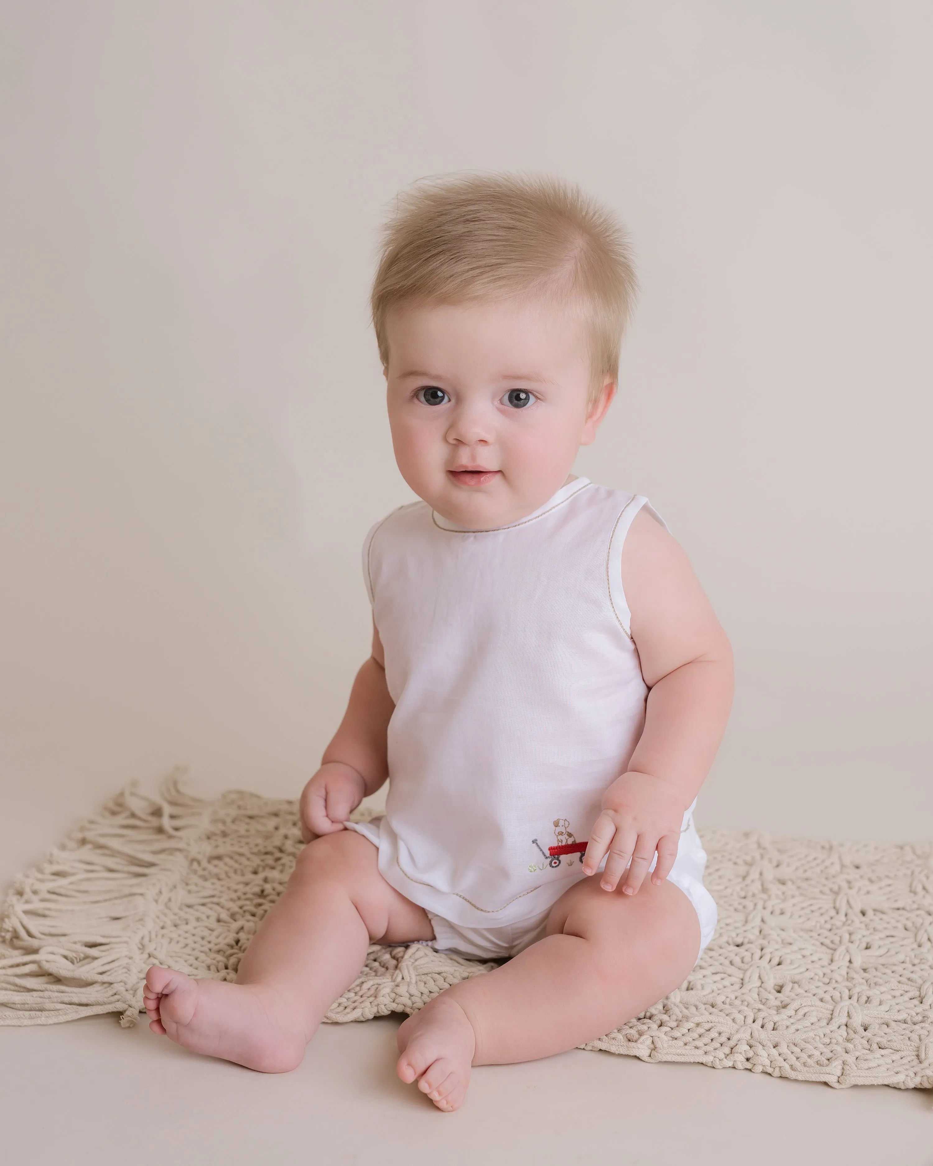 Puppy Batiste Diaper Set, White