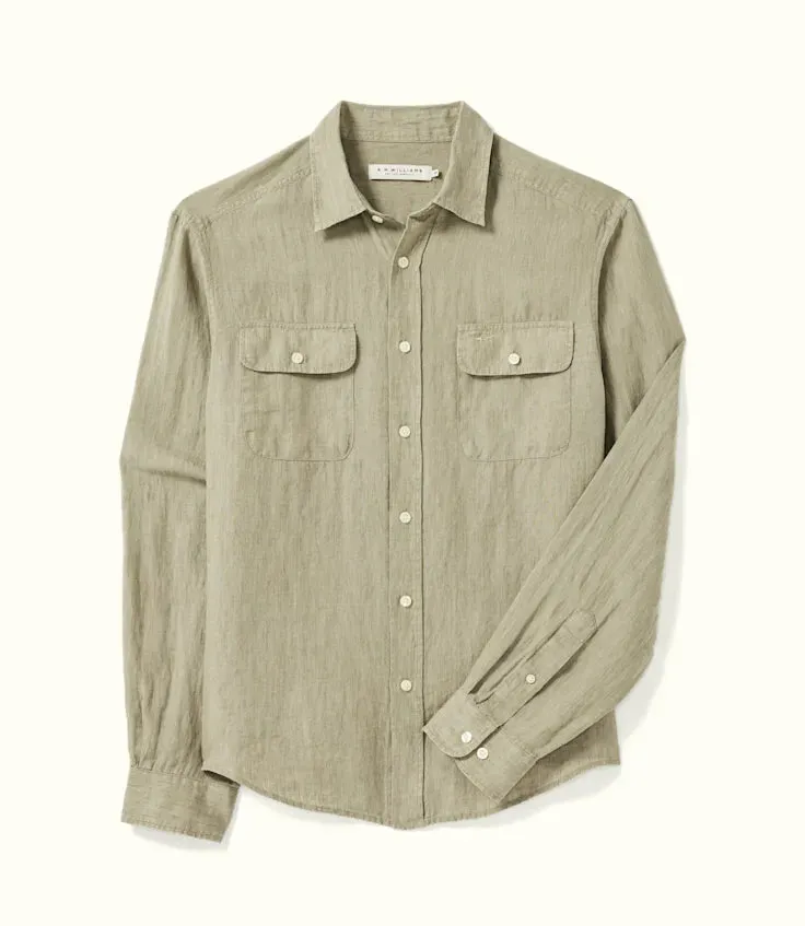 R.M.Willams Classic Linen Shirt Light Green