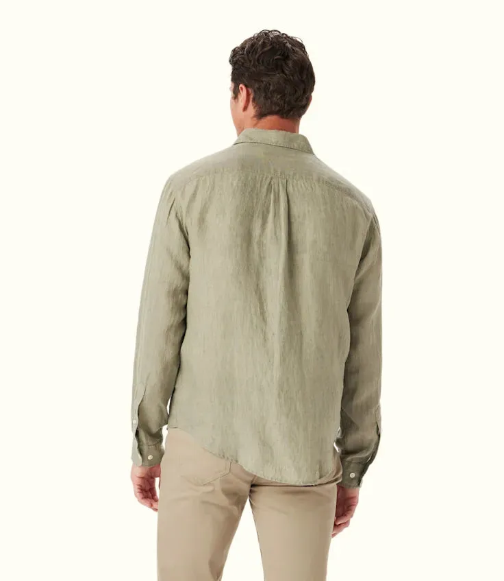R.M.Willams Classic Linen Shirt Light Green