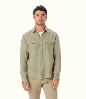R.M.Willams Classic Linen Shirt Light Green