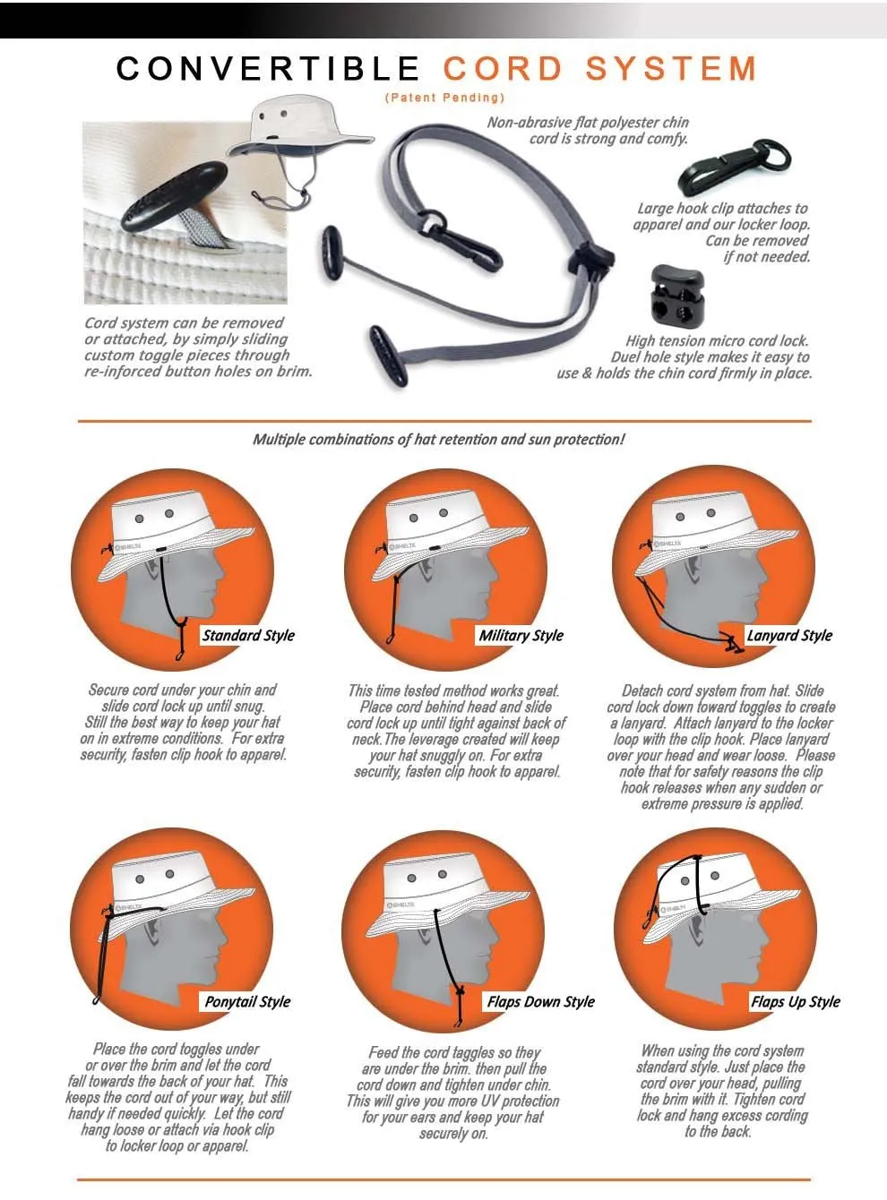Shelta Hats Convertible Cord System